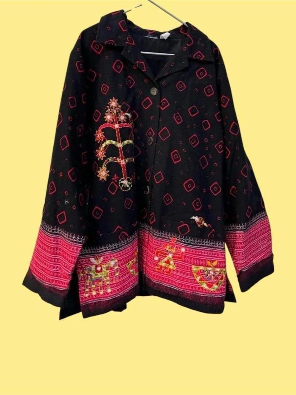 Colorful Chico Designs Stitched / Embroidered Floral Sequin Vintage Jacket